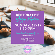  Restorative Yoga Nidra with Carly, Sunday, Dec 17, 5:30-7pm